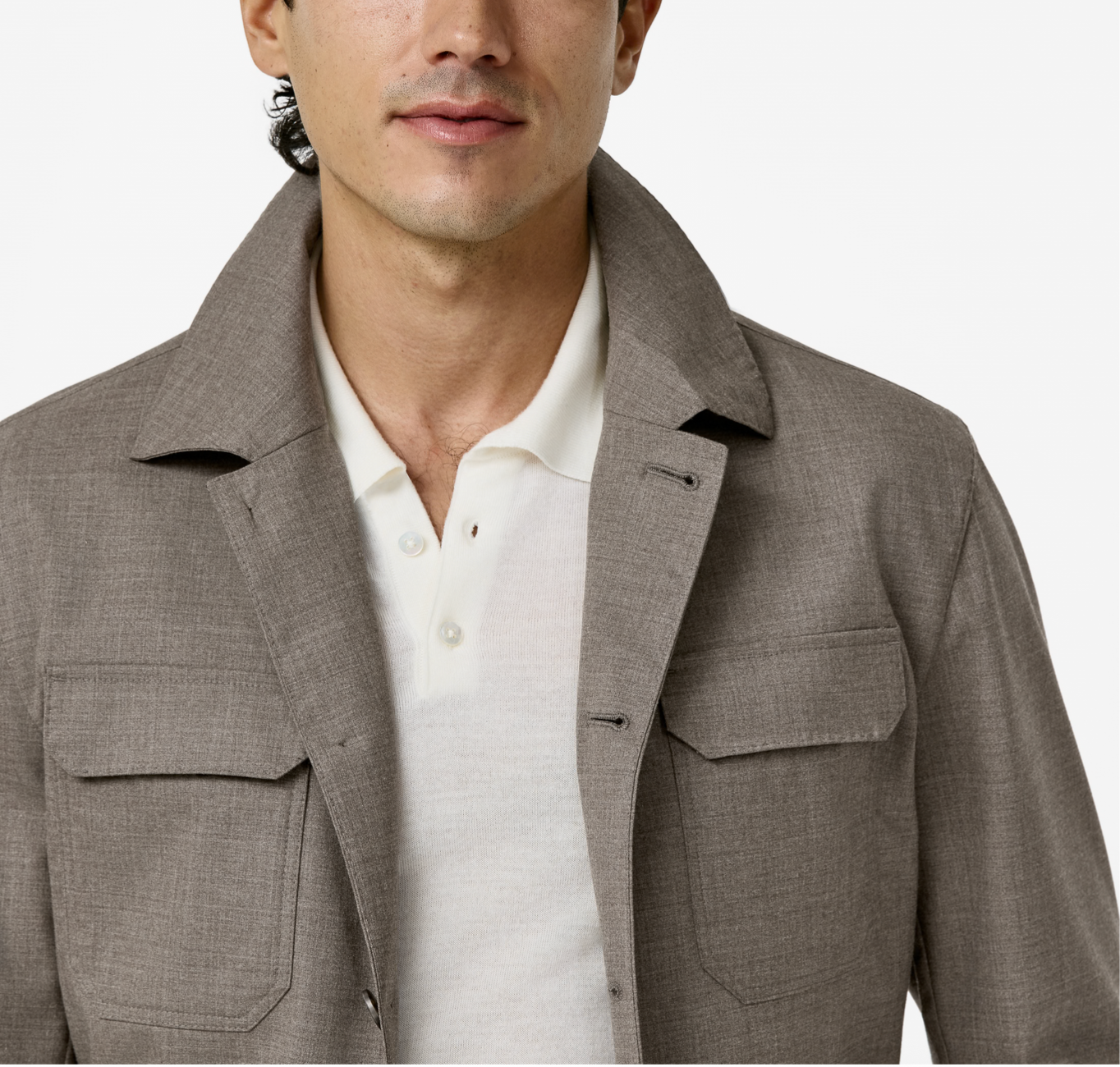Loro Piana JERSELY Mocha Stretch Tropical Wool Plain Weave