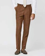 Trousers SUMMERTIME Terracotta Mélange Wool, Silk & Linen Tropical Weave