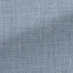 Trousers SUMMERTIME Light Neapolitan Blue Mélange Wool, Silk & Linen Tropical Weave