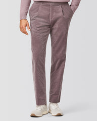 Trousers Pontoglio Mauve Stretch Cotton Corduroy