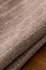 Ferla Pale Pink Stretch Alpaca & Wool Blend with White Pin Stripes