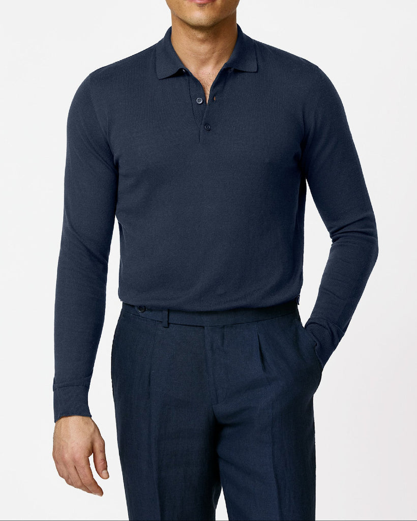 Servizi e Seta Midnight Blue Cotton & Silk Knit