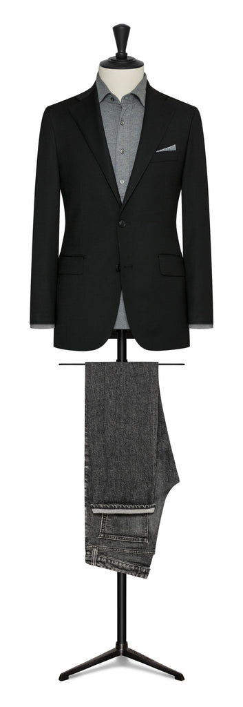 Albini Knit Mid Grey Melange Piqué Doppio Cotton