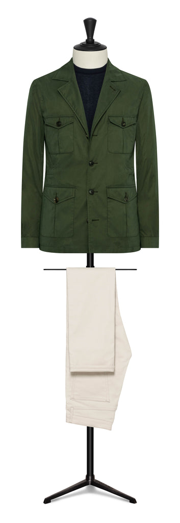 DeBall Belseta Olive Green Peached Water Repellent Technical Lightweight Fabric