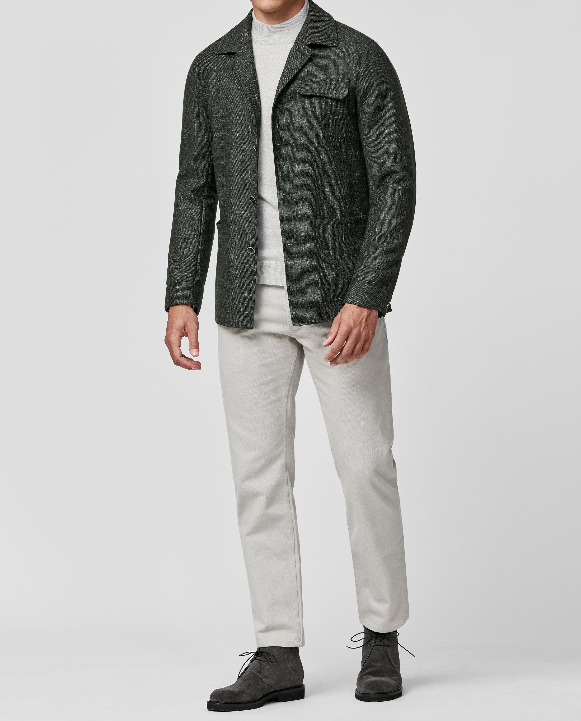 Marlane Evergreen Jaspé Wool, Cotton & Linen Twill