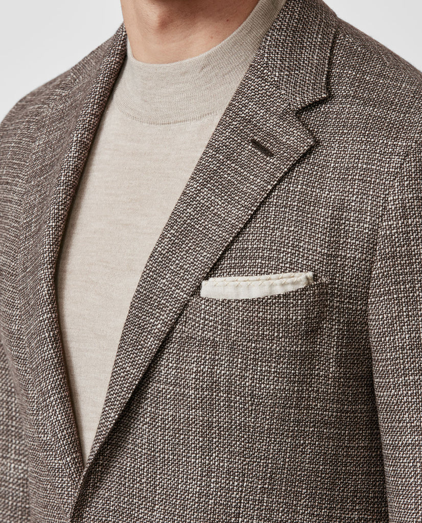 Cerruti Light & Dark Brown Wool & Silk with Micro Effect