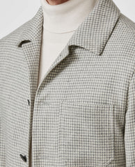 E. Thomas Smoke Grey Wool & Cashmere Houndstooth