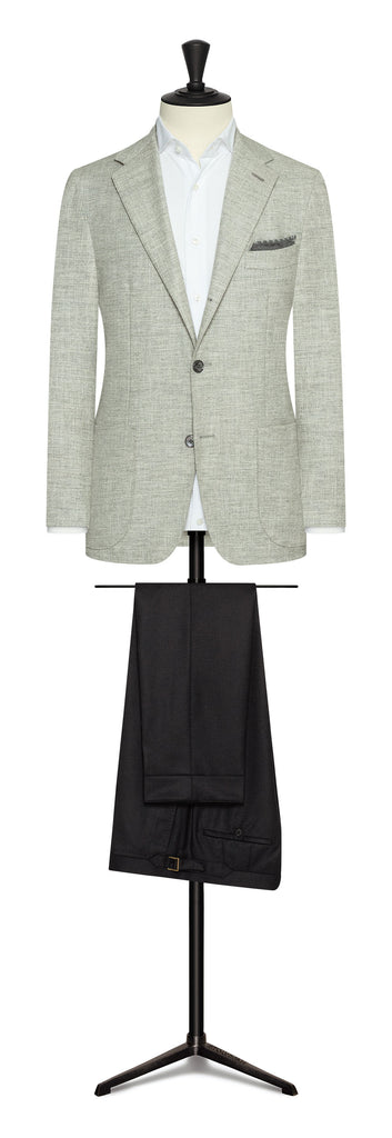 Trousers Barberis Canonico Black Flannel S120 Merino Wool with Natural Stretch