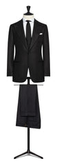 Trousers Barberis Canonico Black Flannel S120 Merino Wool with Natural Stretch