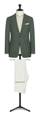 Drago Sage Green S180 Luxury Wool & Silk Flannel Herringbone