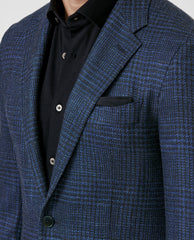 Cerruti Royal Blue Wool & Silk with Glencheck