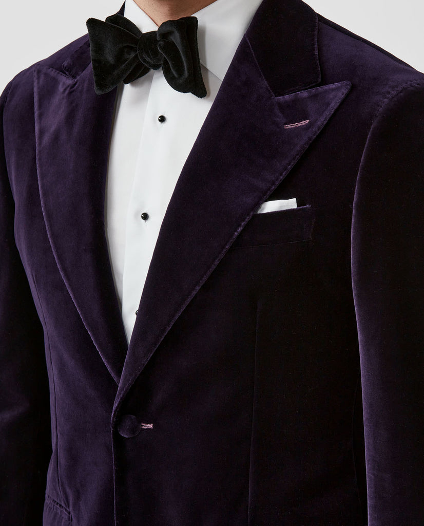 Pontoglio Dark Purple Stretch Cotton Velvet