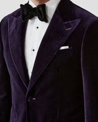 Pontoglio Dark Purple Stretch Cotton Velvet