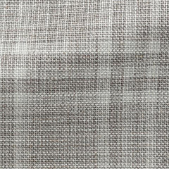 Loro Piana SUMMERTIME Light Beige Merino Wool, Silk & Linen with Off White Check