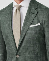 Loro Piana Sage Green Wool, Silk & Linen Open Weave