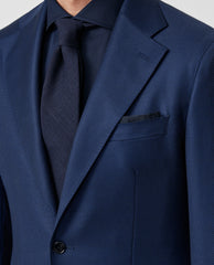 Loro Piana Australis Navy Blue S150 Wool With Micro Design