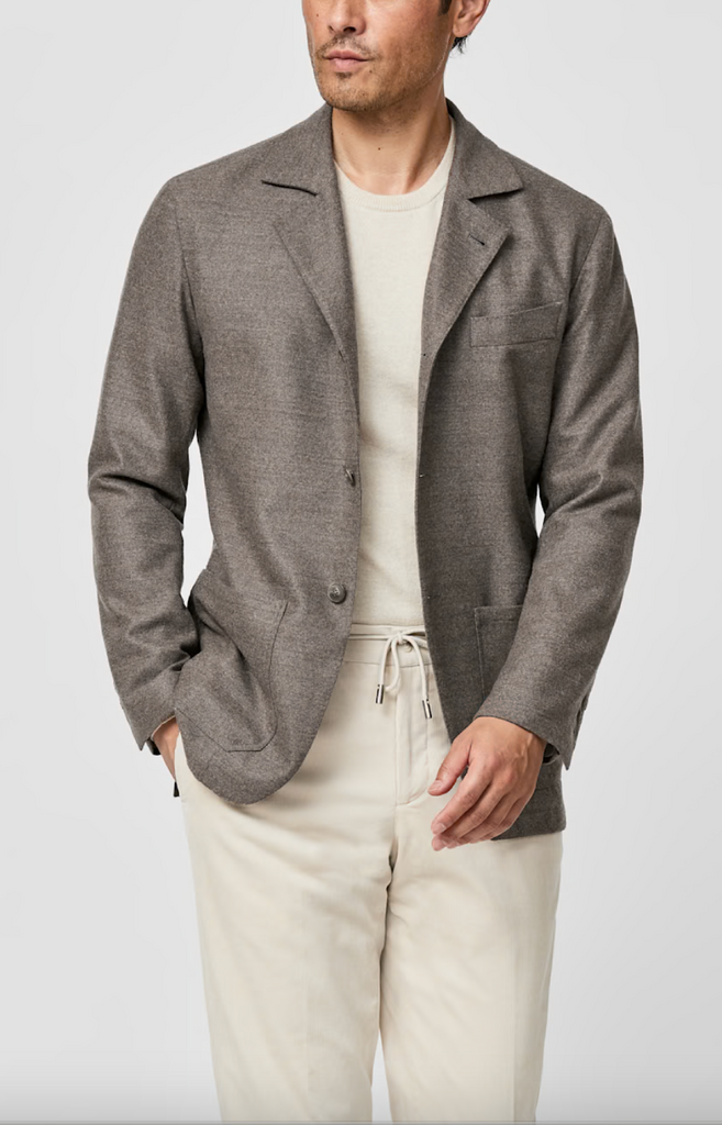 Loro Piana ZELANDER Coffee Brown S150 Merino Wool Flannel