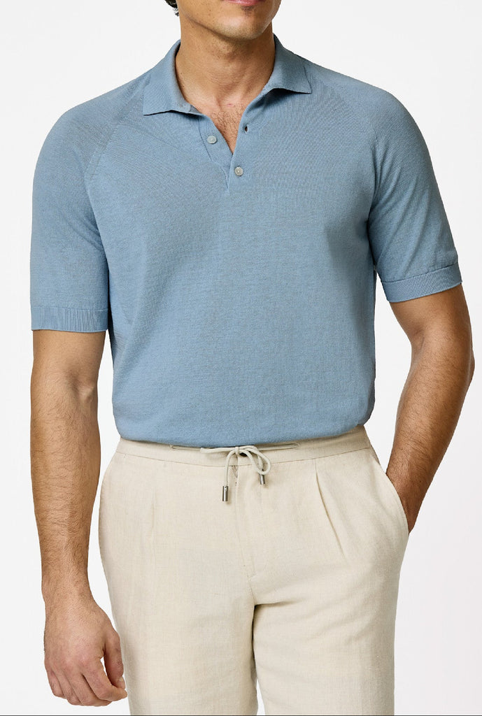 Servizi e Seta Light Blue Cotton & Silk Knit