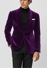 Pontoglio Purple Stretch Cotton Velvet