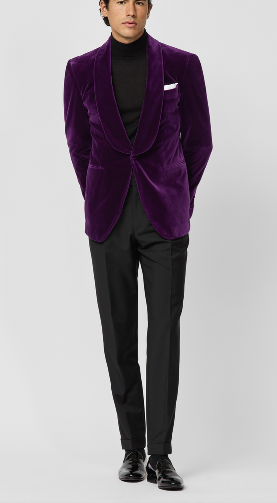 Pontoglio Purple Stretch Cotton Velvet