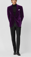 Pontoglio Purple Stretch Cotton Velvet