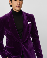 Pontoglio Purple Stretch Cotton Velvet