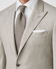 Loro Piana AUSTRALIS Taupe S150 Wool with Ivory Micro Design