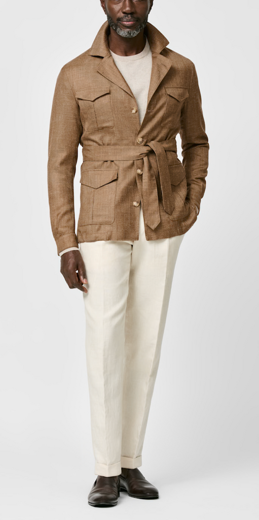 Di Pray Caramel Wool, Silk & Linen Twill
