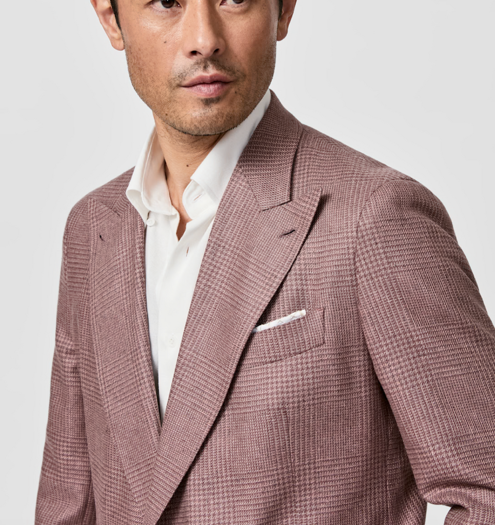 Di Pray Mauve & Light Pink Pure Silk Glencheck