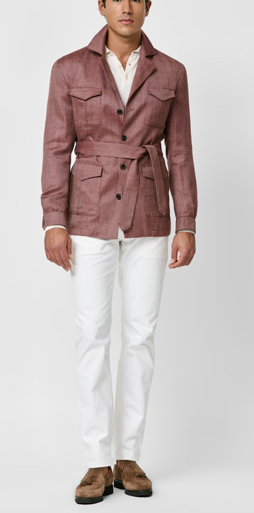 Di Pray Plum Wool, Silk & Linen Herringbone