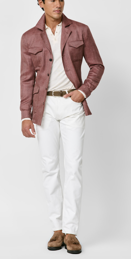 Di Pray Plum Wool, Silk & Linen Herringbone