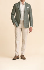 Di Pray Sage & Light Green Pure Silk Glencheck