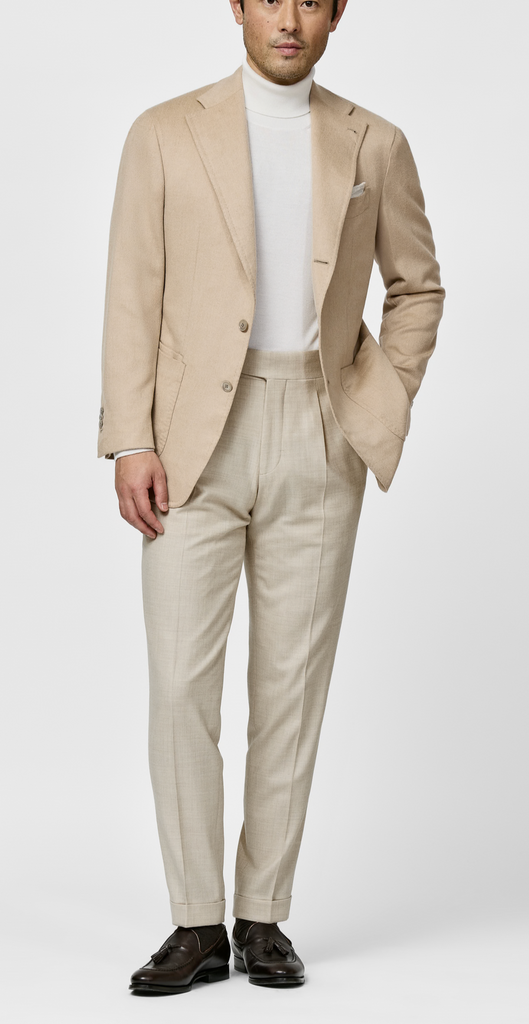 Loro Piana BACTRIAN Warm Sand Brushed Pure Baby Camel Plain Weave