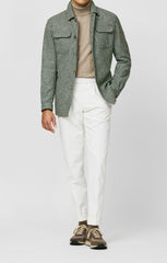 Ferla Jade Green Bone Wool Alpaca Linen Blend Houndstooth Inspiration