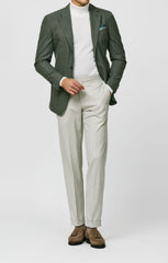 Drago Sage Green Luxury Wool Silk Flannel Herringbone Inspiration