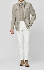 Ferla Mixed Brown Wool Alpaca Silk Linen Blend With Glencheck Inspiration