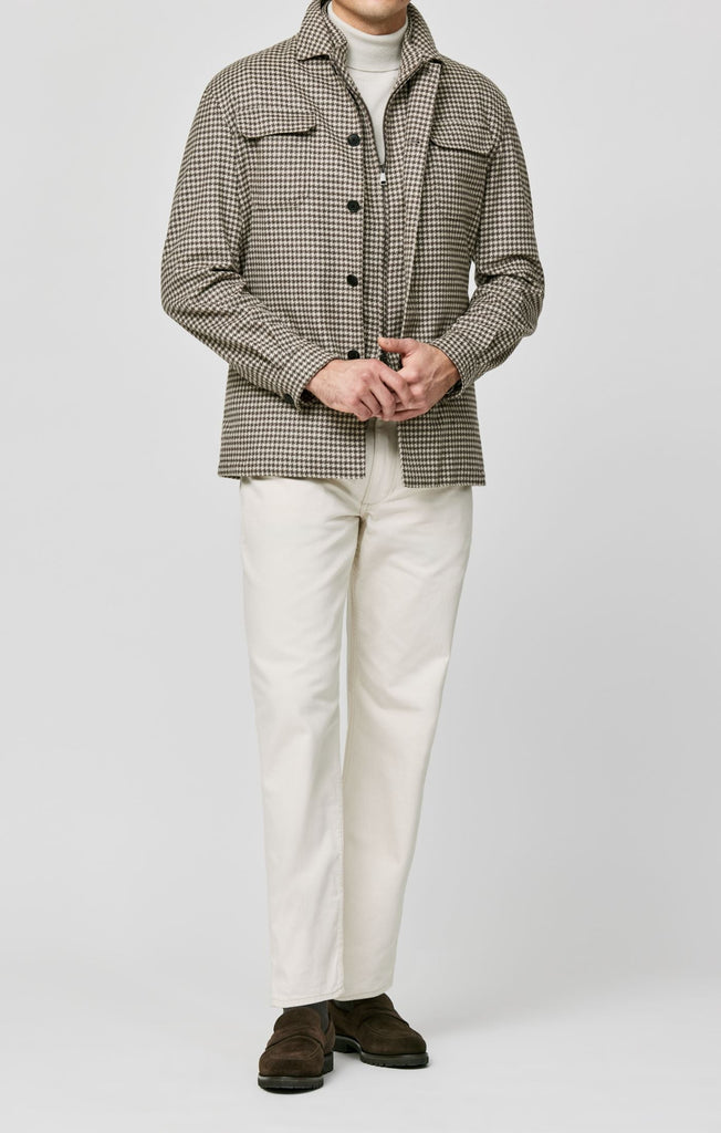 Loro Piana WISH Sand & Coffee Brown Wool & Cashmere Houndstooth