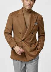 Vest / Bodywarmer BACTRIAN Cinnamon Brushed Pure Baby Camel Plain Weave