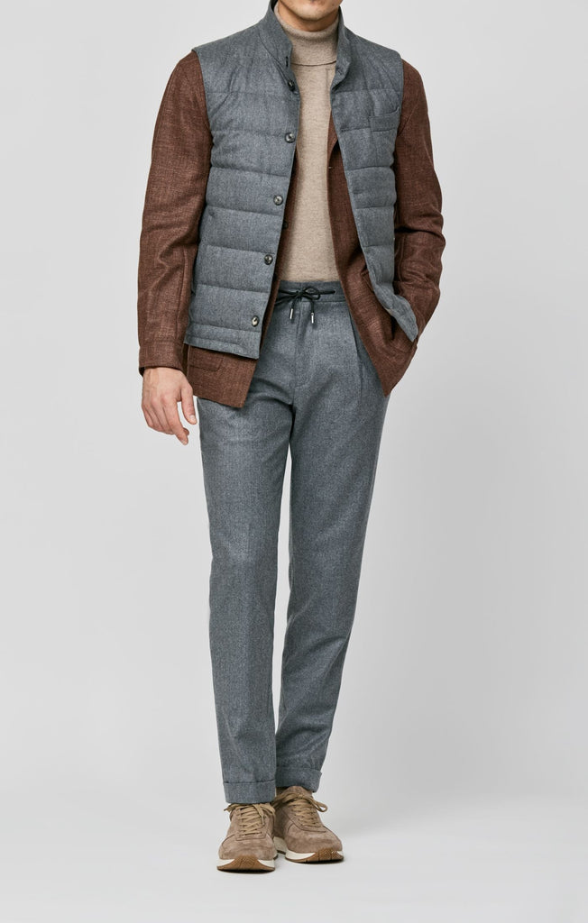 Drago Rust Brown Mélange Wool, Silk & Linen Subtle Herringbone