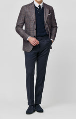 Loro Piana Blue Sand Wool Silk Cashmere With Copper Glencheck Inspiration