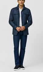 Loro Piana SILK AIR Dark Blue Merino Wool, Silk & Cashmere with Midnight Blue Glencheck