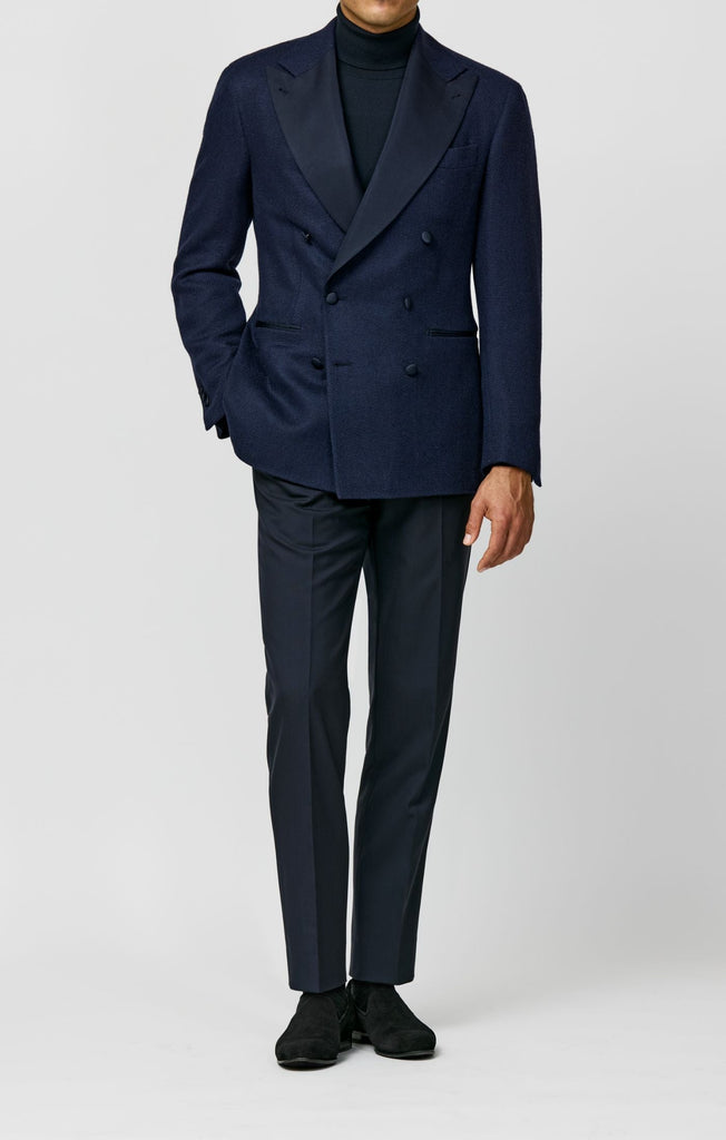 Ferla Midnight Blue Merino Wool & Baby Alpaca Giro Inglese