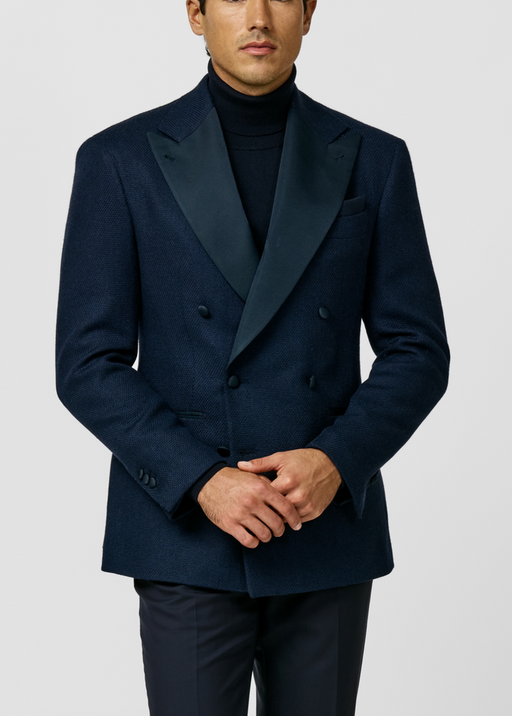 Ferla Midnight Blue Merino Wool & Baby Alpaca Giro Inglese