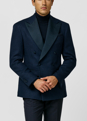 Ferla Midnight Blue Merino Wool & Baby Alpaca Giro Inglese