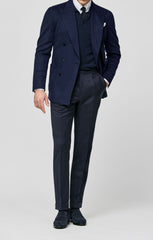 Loro Piana Midnight Blue Brushed Camel Plain Weave Inspiration