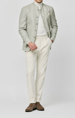 E. Thomas Smoke Grey Wool Cashmere Houndstooth Inspiration