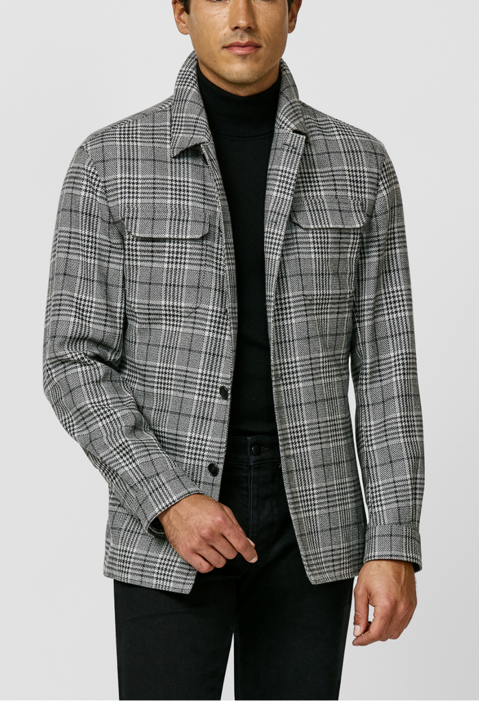 Loro Piana CAPOLAVORO Black & White Tweed Wool & Silk Glencheck