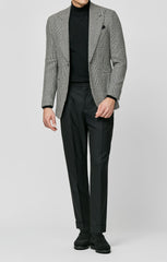 Ferla Black White Wool Alpaca Silk Glencheck Inspiration