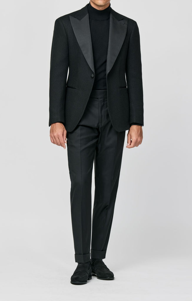 Ferla Black Merino Wool & Baby Alpaca Giro Inglese