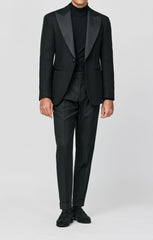 Ferla Black Alpaca Wool Blend Giro Inglese Inspiration